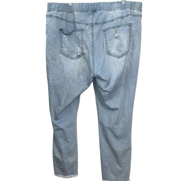 YMI Womens Distressed Jogger Jeans Size 1X Light Blue - Picture 7 of 9